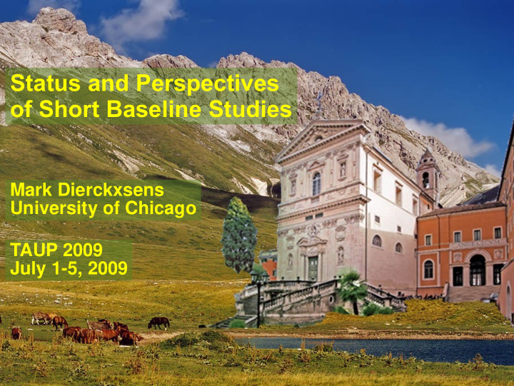 status and perspectives of short baseline studies
