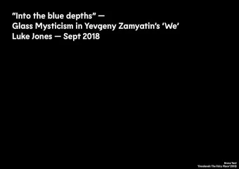 Into the blue depths   Glass Mysticism in Yevgeny Zamyatins We  Luke Jones