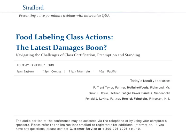 food labeling class actions the latest damages boon