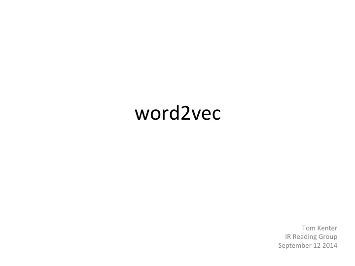 word2vec