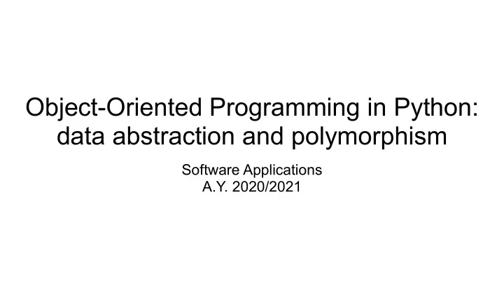 object oriented programming in python data abstraction