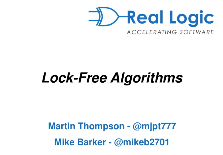 lock free algorithms