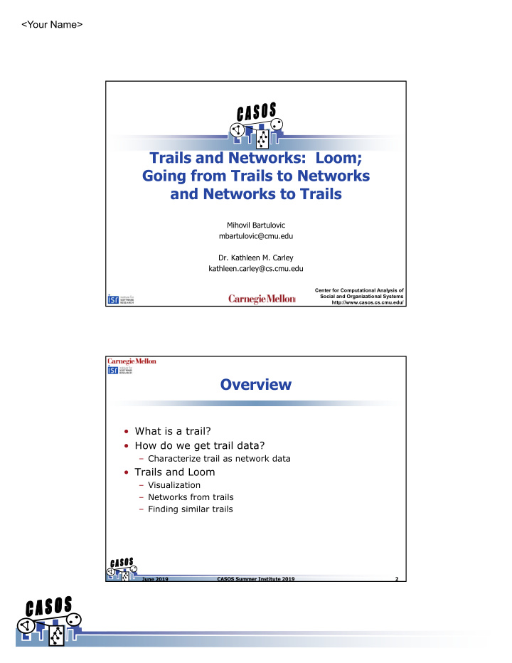trails and networks loom going from trails to networks