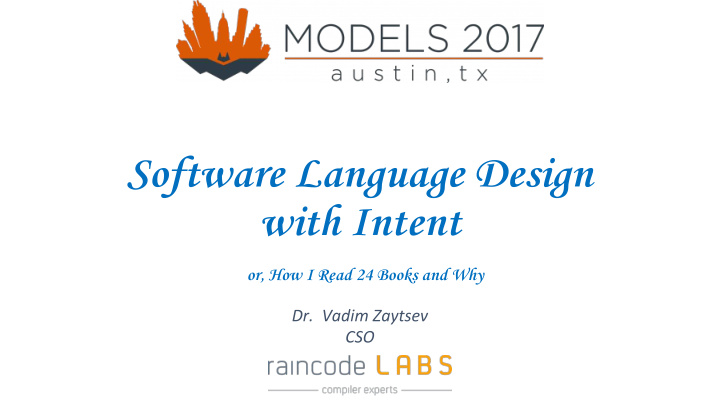software language design with intent