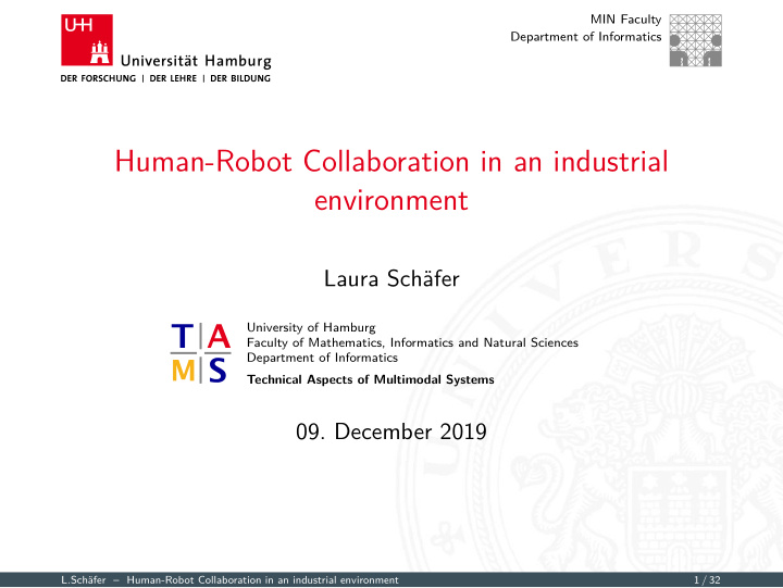 human robot collaboration in an industrial environment