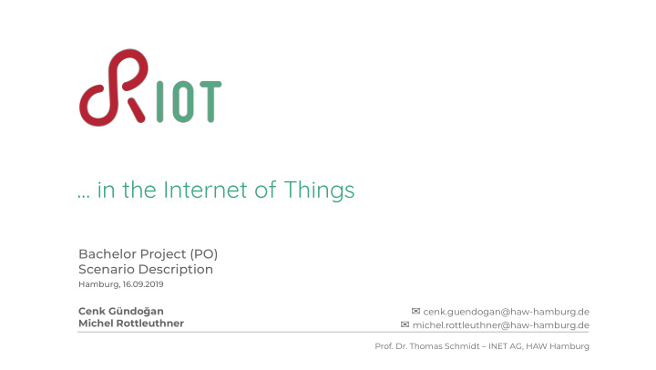 in the internet of things