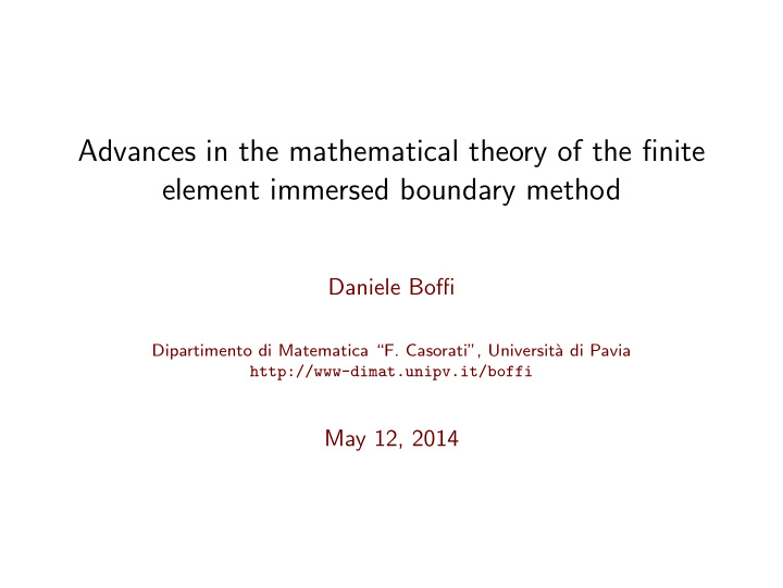advances in the mathematical theory of the finite element