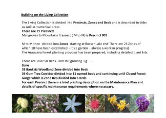 Building on the Living Collection The Living Collection is divided into Precincts, Zones and Beds