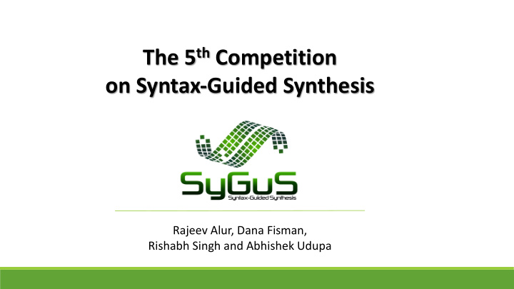 the 5 th competition on syntax guided synthesis
