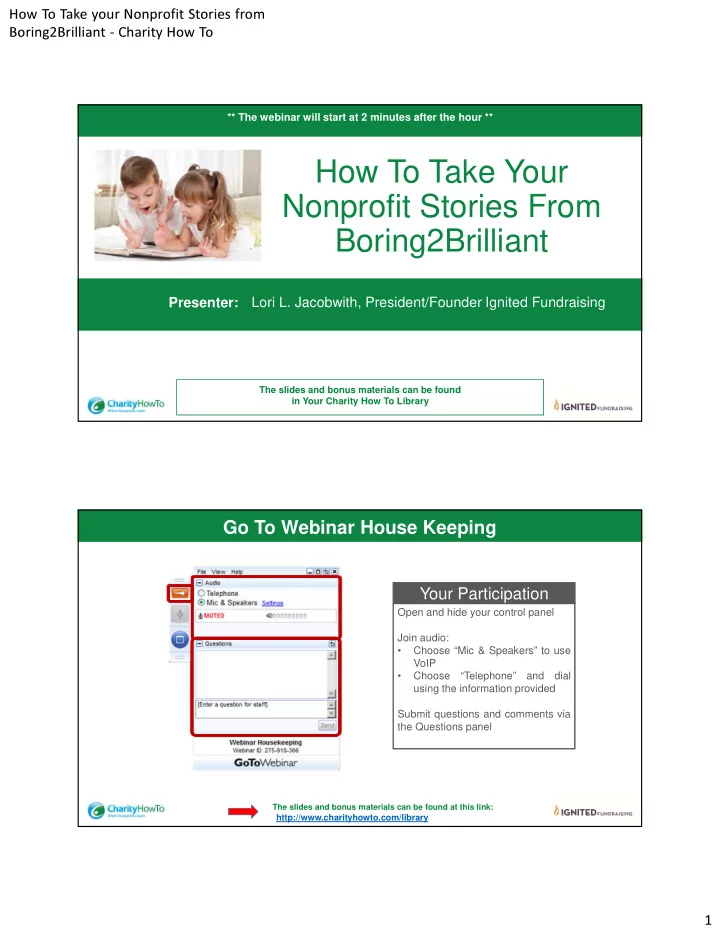 how to take your nonprofit stories from boring2brilliant