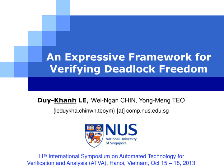 verifying deadlock freedom