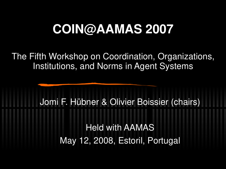 coin aamas 2007 coin aamas 2007