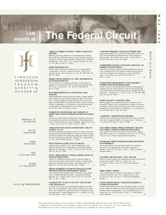 The Federal Circuit  month at  SERIES OF THREADS DECISION TURNS IN FAVOR OF  CORPORATE