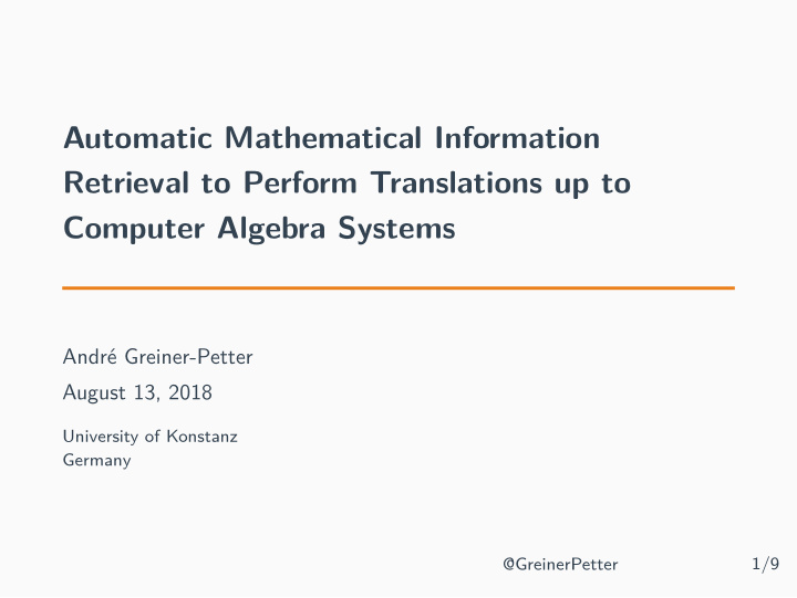 automatic mathematical information retrieval to perform