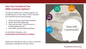 Have You Considered Your  SRWC Commute Options?  To help you explore your commute options, try