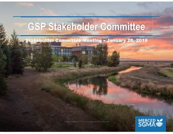 GSP Stakeholder Committee  Stakeholder Committee Meeting  January 28, 2019  Agenda  Welcome,