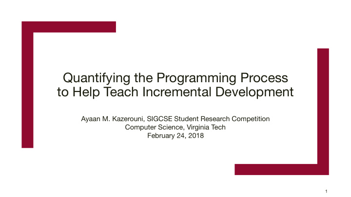 quantifying the programming process to help teach
