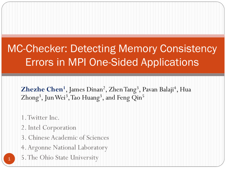 mc checker detecting memory consistency