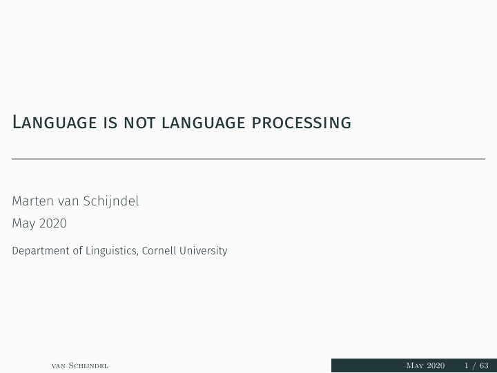 language is not language processing
