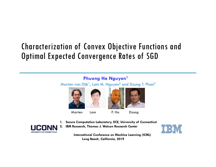 characterization of convex objective functions and