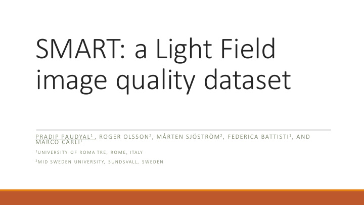 smart a light field image quality dataset