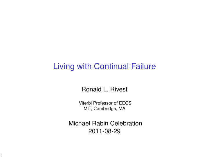 living with continual failure