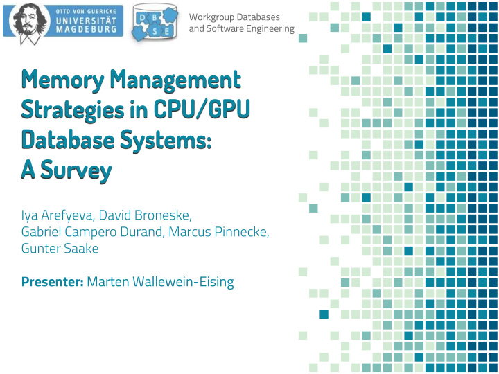 memory management strategies in cpu gpu database systems