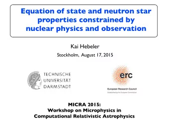 Equation of state and neutron star  properties constrained by  nuclear physics and observation  Kai