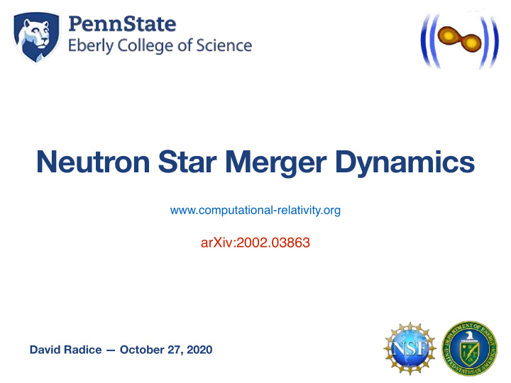 neutron star merger dynamics