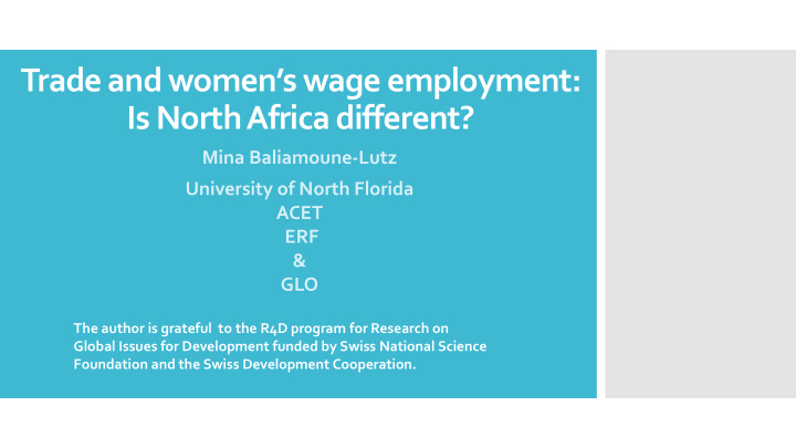trade and women s wage employment