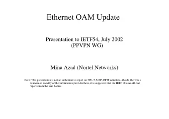 Presentation to IETF54, July 2002  (PPVPN WG)  Mina Azad (Nortel Networks)  Note: This presentation