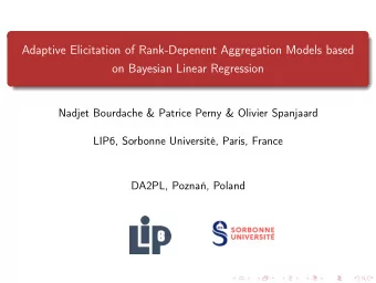 Adaptive Elicitation of Rank-Depenent Aggregation Models based  on Bayesian Linear Regression