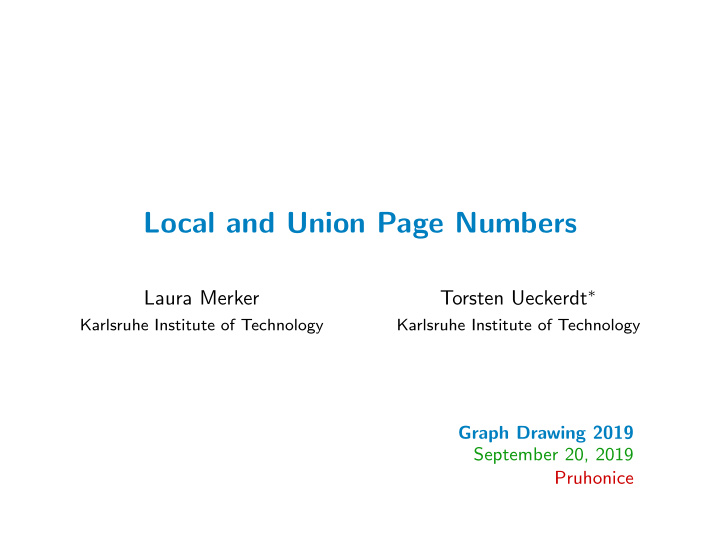 local and union page numbers
