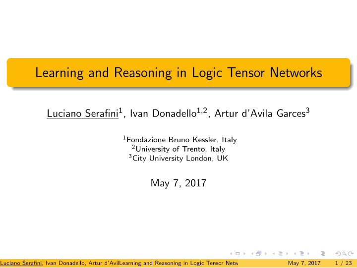 learning and reasoning in logic tensor networks