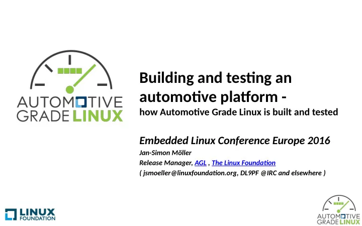 building and testjng an automotjve platgorm