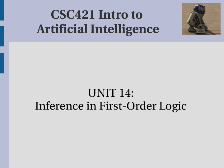 csc421 intro to artificial intelligence
