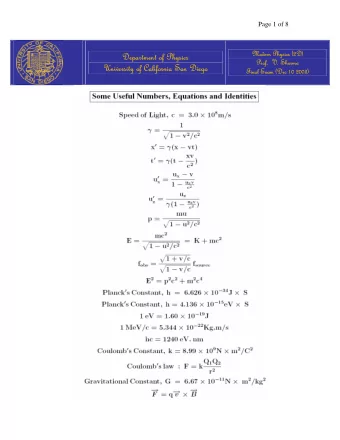Department of Physics  Department of Physics  Prof.  V. Sh  Prof.  V. Sharma  arma  Un  Unive