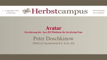 Peter Doschkinow ORACLE Deutschland B.V. &amp; Co. KG  The following is intended to outline our