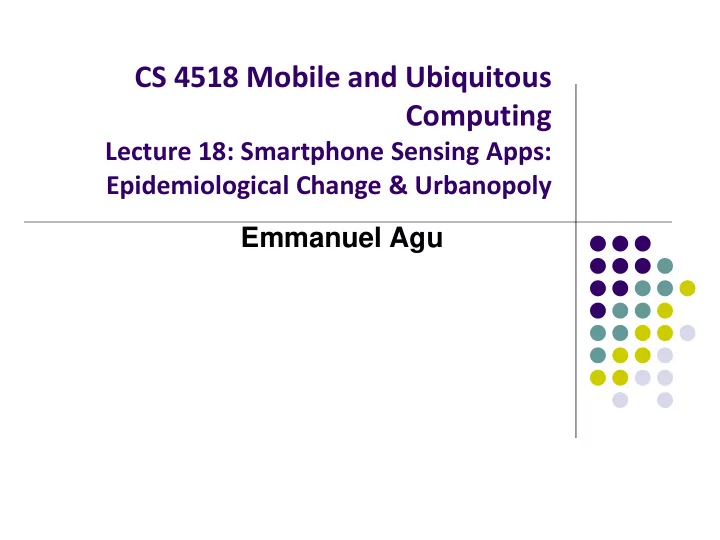 cs 4518 mobile and ubiquitous computing