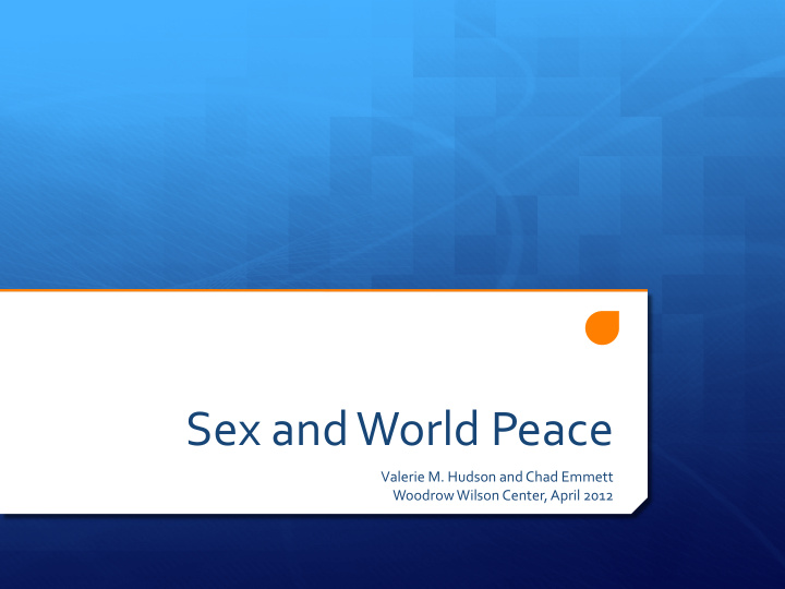 sex and world peace