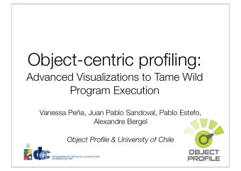 Object-centric profiling:  Advanced Visualizations to Tame Wild  Program Execution  Vanessa Pea,