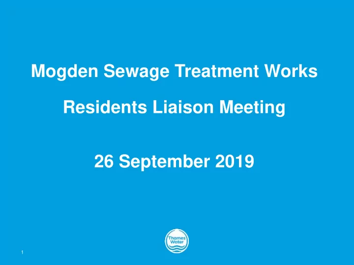 mogden sewage treatment works
