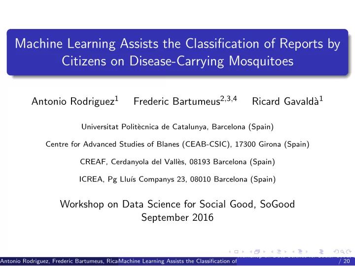 machine learning assists the classification of reports by