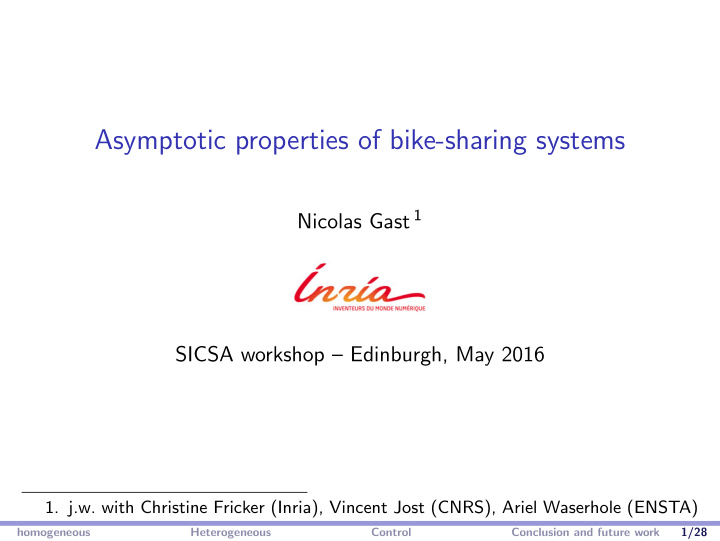 asymptotic properties of bike sharing systems