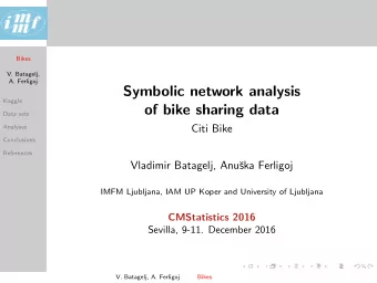 Symbolic network analysis  Kaggle  of bike sharing data  Data sets  Citi Bike  Analyses