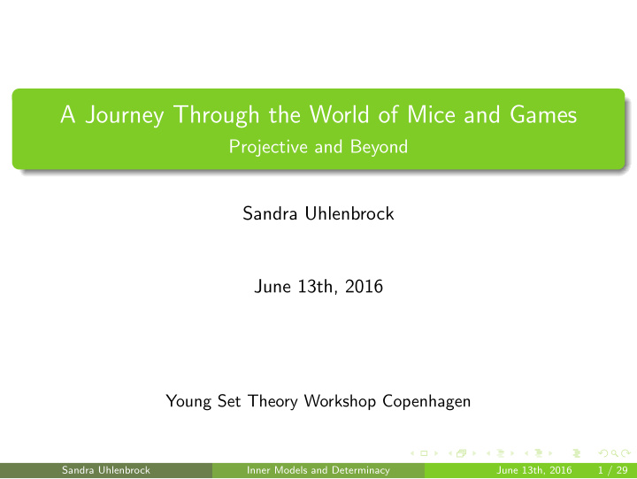 a journey through the world of mice and games