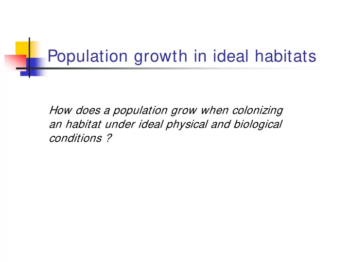 population growth in ideal habitats