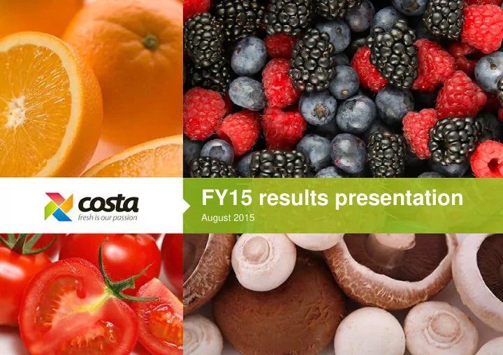 fy15 results presentation