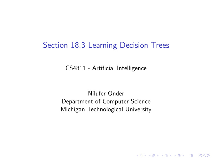 section 18 3 learning decision trees