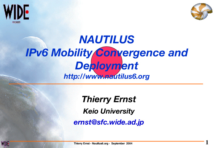 nautilus ipv6 mobility convergence and deployment